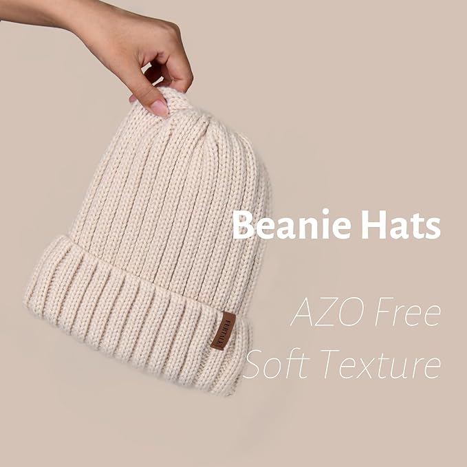 Beanies Hats Winter Hats for Women Fleece Lined Beanie Knit Chunky Womens Snow Cap