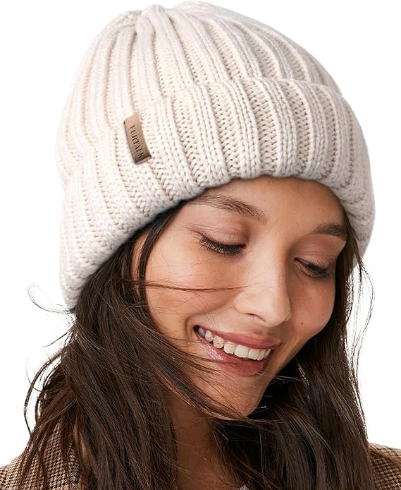 Beanies Hats Winter Hats for Women Fleece Lined Beanie Knit Chunky Womens Snow Cap