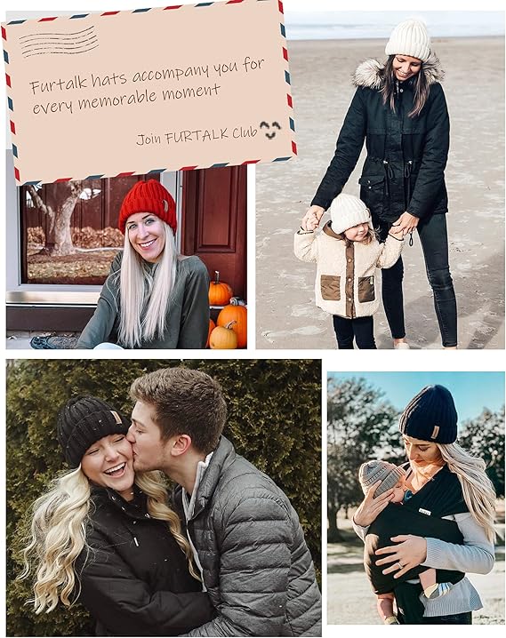 Beanies Hats Winter Hats for Women Fleece Lined Beanie Knit Chunky Womens Snow Cap