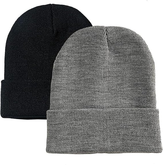 1&2 Pack Beanie for Men Women Slouchy Beanie Hats Winter Knit Caps Soft Ski Hat Unisex