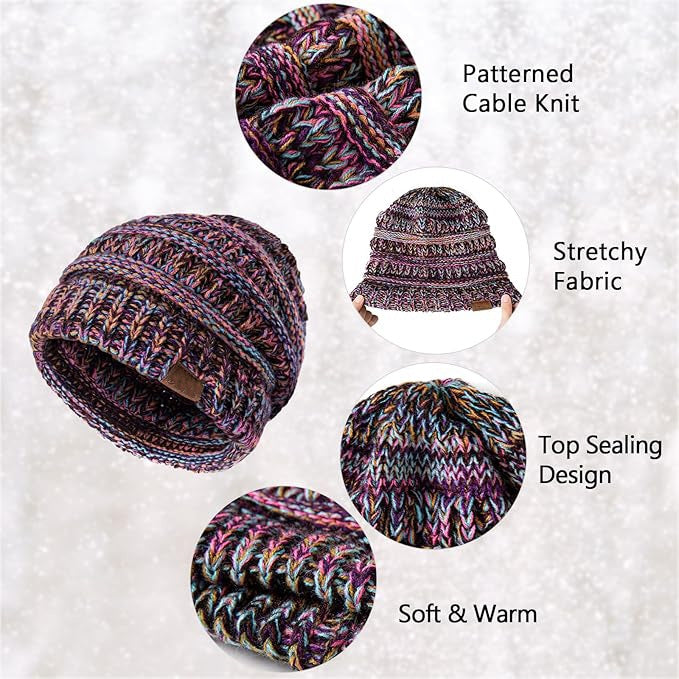 Womens Winter Hat - Warm Chunky Cable Knit Beanies - Winter Beanie Hats for Women